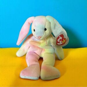 Hippity the Bunny – TY Beanie Baby (Pastel Tie-Dye, Original with Tag)